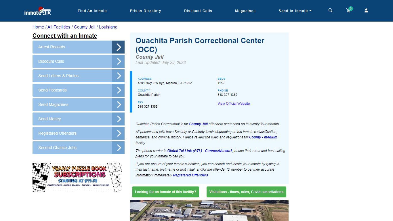 Ouachita Parish Correctional Center (OCC) - Inmate Locator - Monroe, LA
